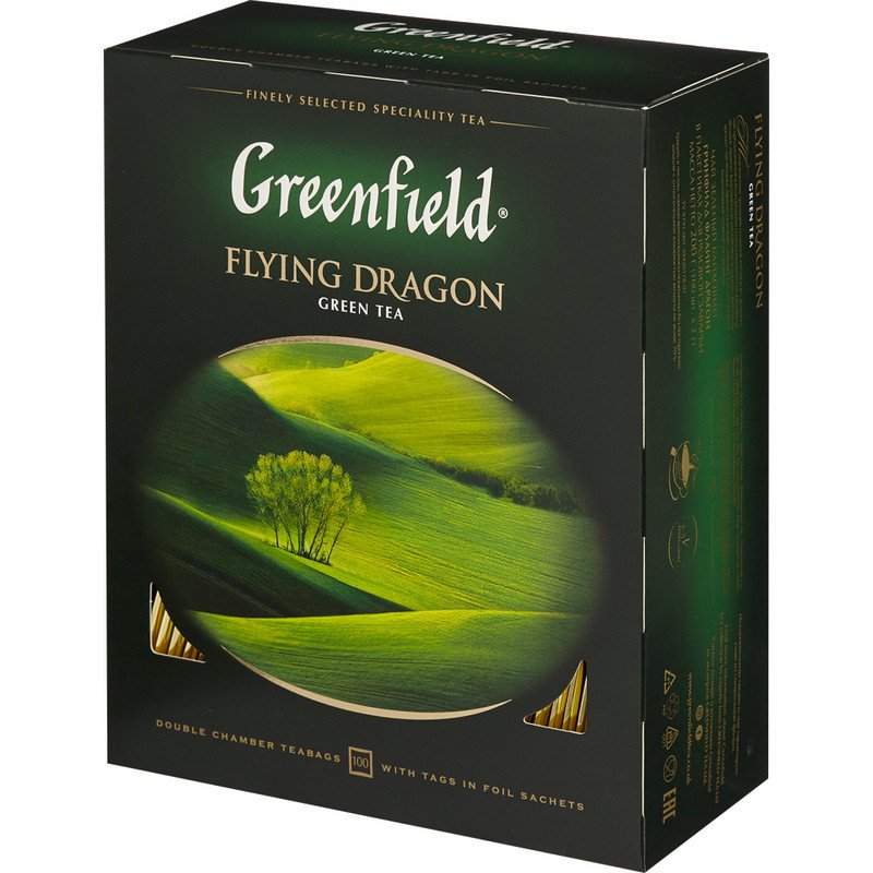 Чай Greenfield Flying Dragon зел.фольгир. 100 пак/уп 0585-10