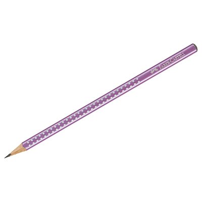 Карандаш ч/г Faber-Castell «Sparkle» В, трехгранный, заточен., фиолетовый металлик