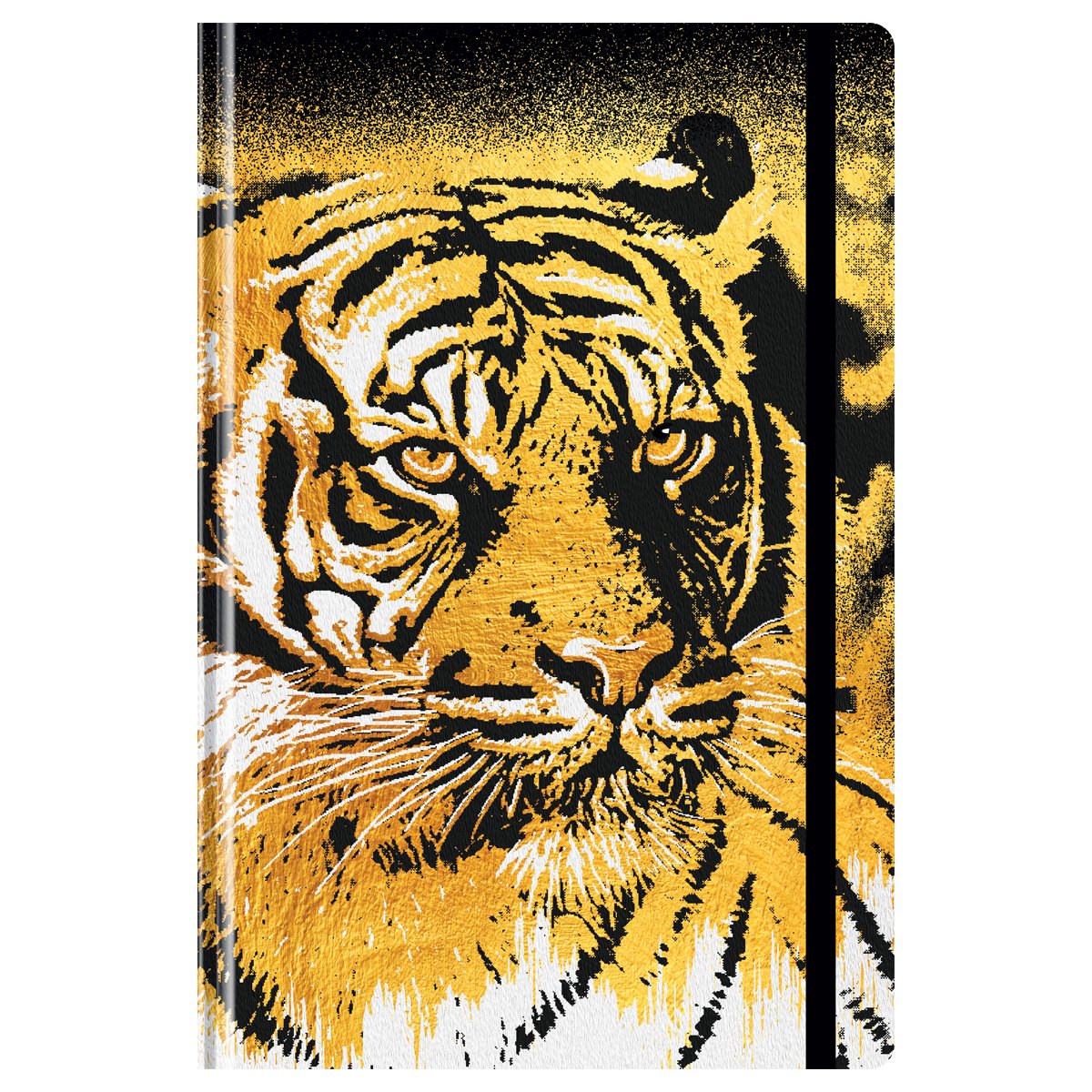 превью Ежедневник недатированный А5, 128л., 7БЦ «Golden tiger», матовая ламинация, на резинке