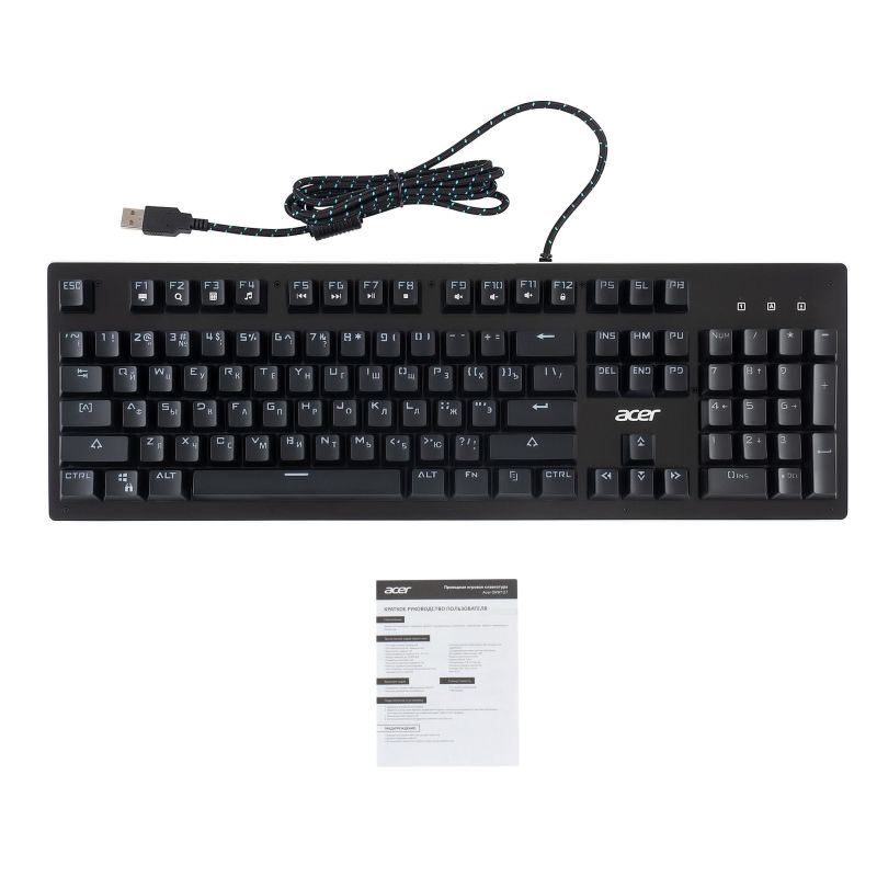 Клавиатура Acer OKW127 механическая черный USB for gamer LED (ZL. KBDEE.00H)