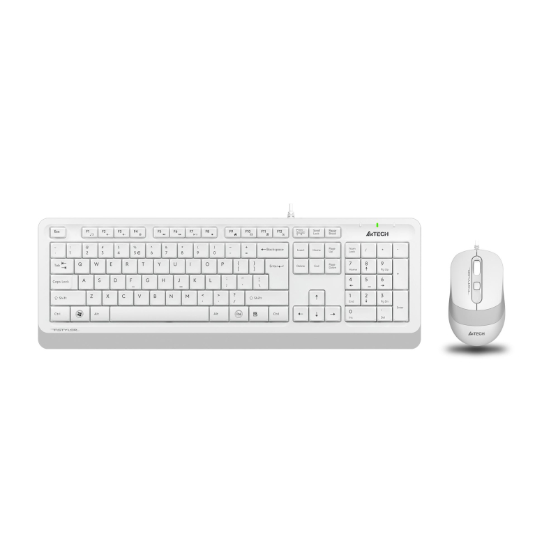 Набор клавиатура+мышь A4Tech Fstyler F1010 клав:бел/сер мышь:бел/сер USB