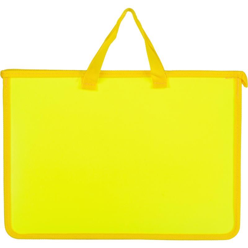 превью Папка-портфель пластиковая Attache Neon А4+ желтая (340×245 мм, 1 отделение)