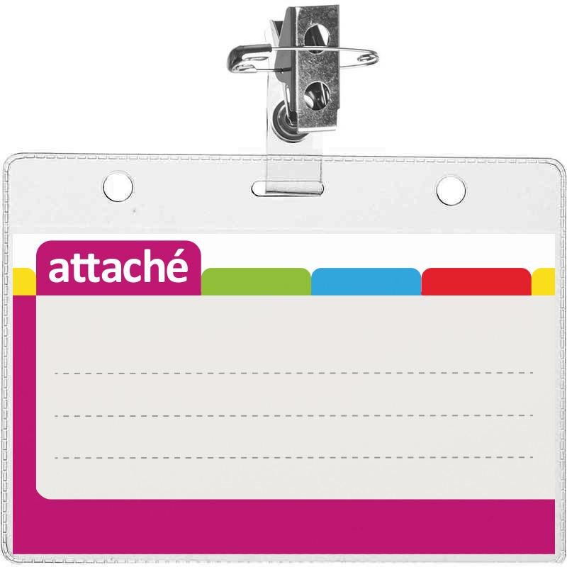 Бейдж Attache 120х87 мм, металлический зажим, булавка (10 шт.)