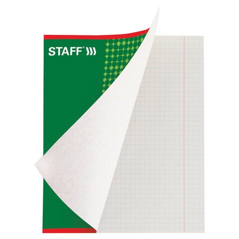 Тетрадь А5, 48 л., STAFF, клетка, офсет №2 ЭКОНОМ, обложка картон, «ОДИН ЦВЕТ» (точки)