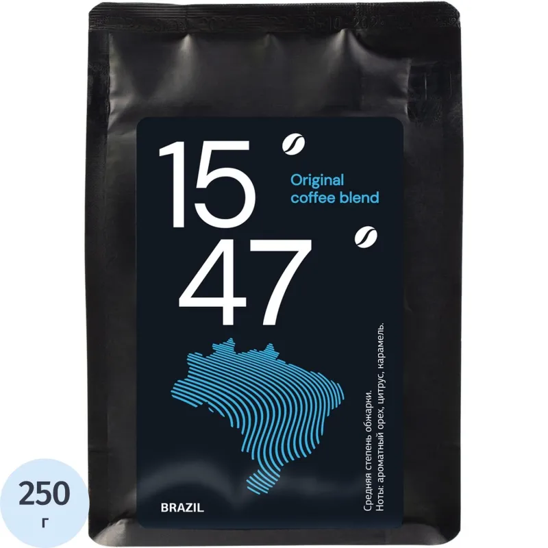 Кофе молотый Деловой Стандарт 15/47 Бразилия арабика 100% 250 г (пакет)