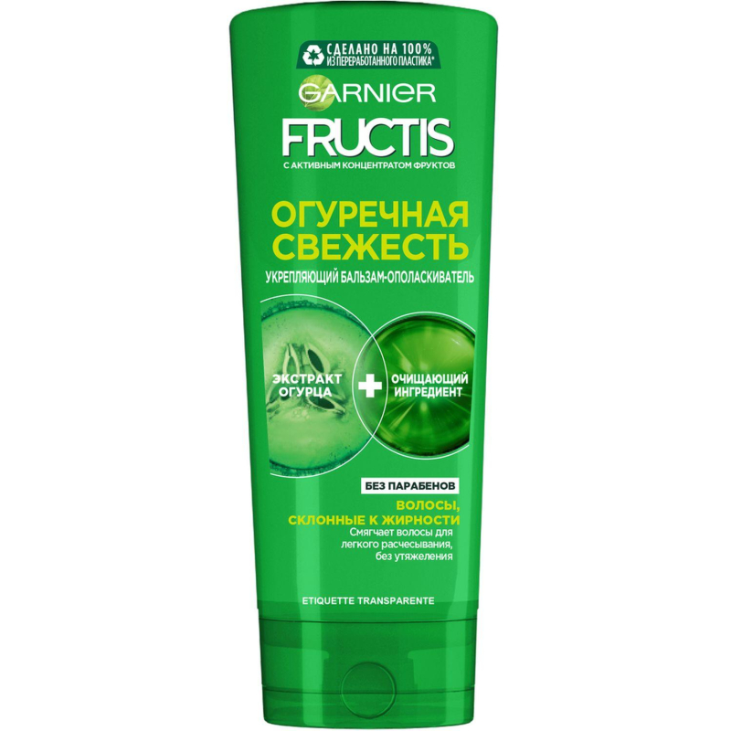 Бальзам - ополаскиватель Garnier Fructis Укреп Огур Свеж, скл к жир, 387мл