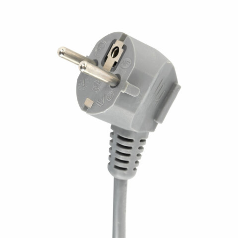 Сетевой фильтр SONNEN DX04, 4 розетки, 2 USB-порта, с заземлением, 10 А, 1.8 м, серый