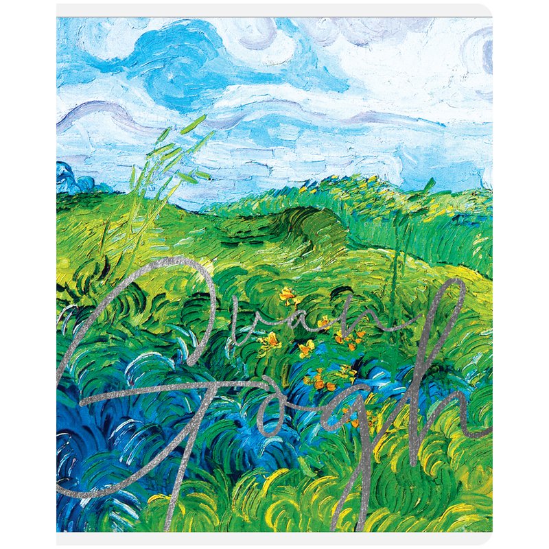 Тетрадь 48л., А5, клетка Greenwich Line «Van Gogh», фактурное тиснение, тиснение фольгой, 70г/м2
