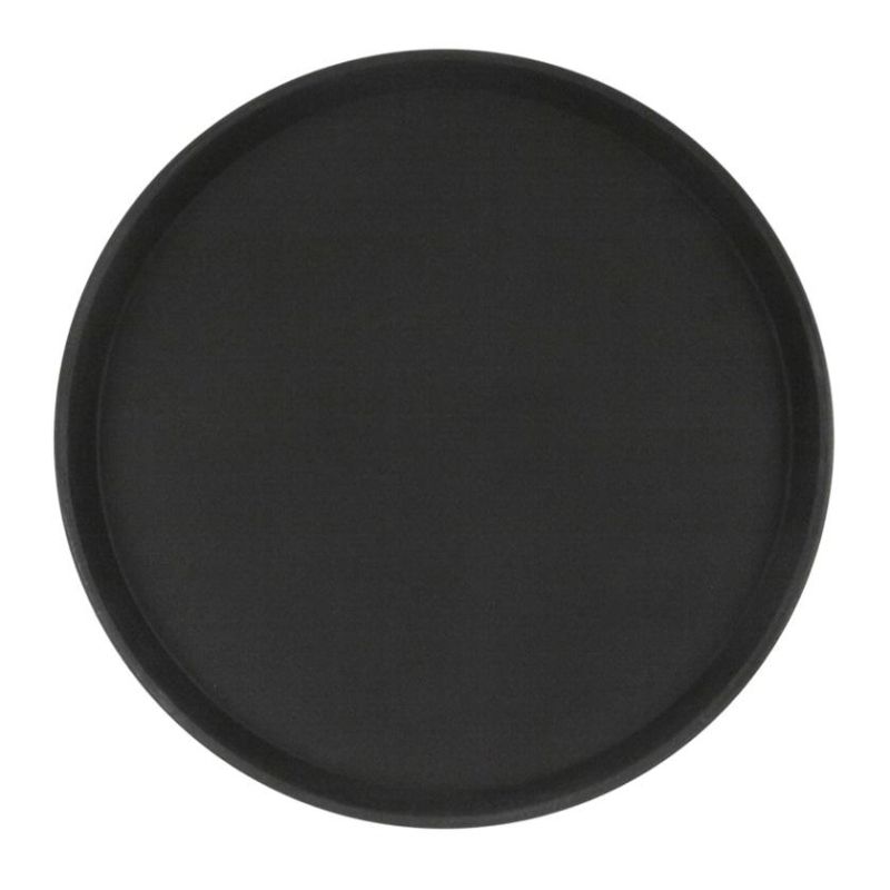 превью Поднос прорезин. кругл.16'' 40см черный, кт939