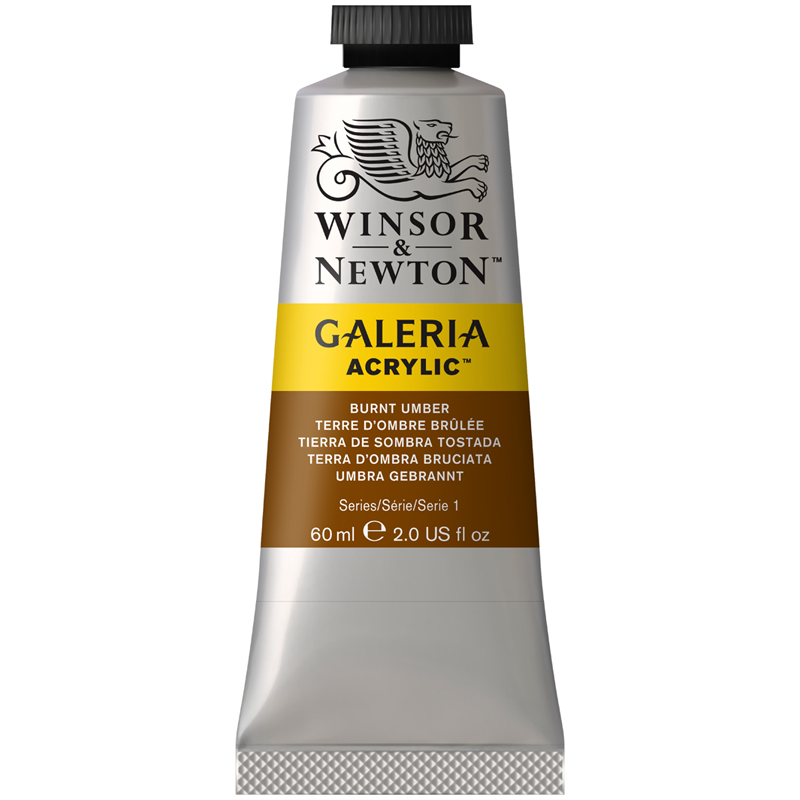 превью Краска акриловая художественная Winsor&Newton «Galeria», 60мл, туба, жженая умбра