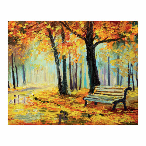 Холст на картоне с контуром BRAUBERG ART «CLASSIC» «ОСЕНЬ», 30×40 см, грунтованный, хлопок, 191546