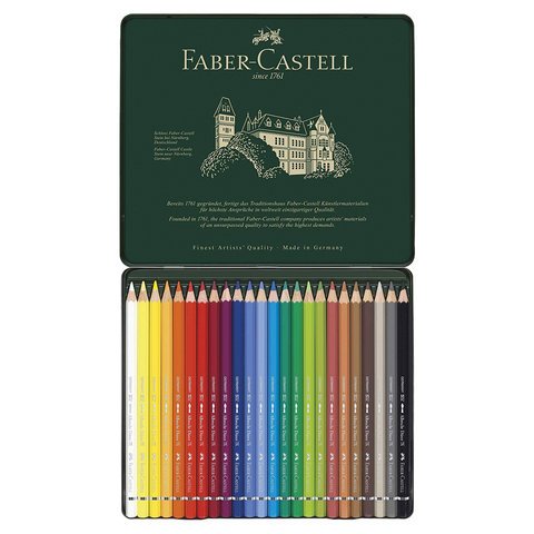 Карандаши цветные акварельные художественные FABER-CASTELL «Albrecht Durer», 24 цвета, металлическая коробка