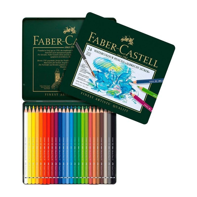 Карандаши цветные акварельные художественные FABER-CASTELL «Albrecht Durer», 24 цвета, металлическая коробка