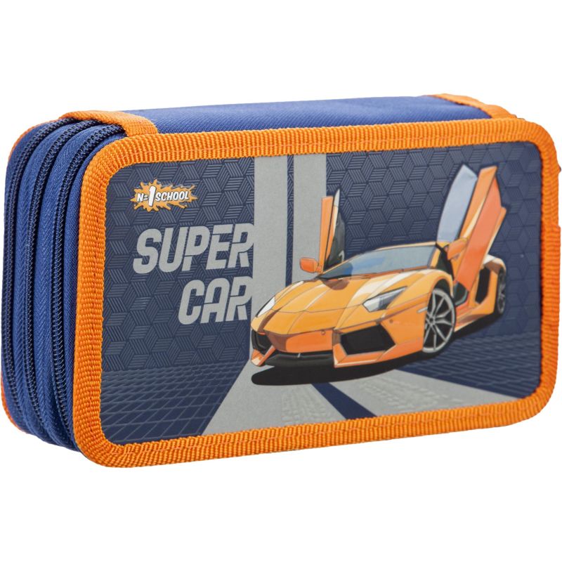 превью Пенал №1School Super car 3 отд., выборочный лак, 190×110 мм, ПКК 12