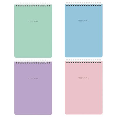 Блокнот А5 146×206мм, 60л, гребень, картон, жест подложка, клетка, BRAUBERG Minimal Pastel