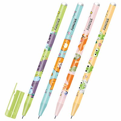 Ручка стираемая гелевая с принтом FUNSTER «CUTE ANIMALS», СИНЯЯ, корпус ассорти, игольчатый наконечник 0.5 мм, линия 0.35 мм