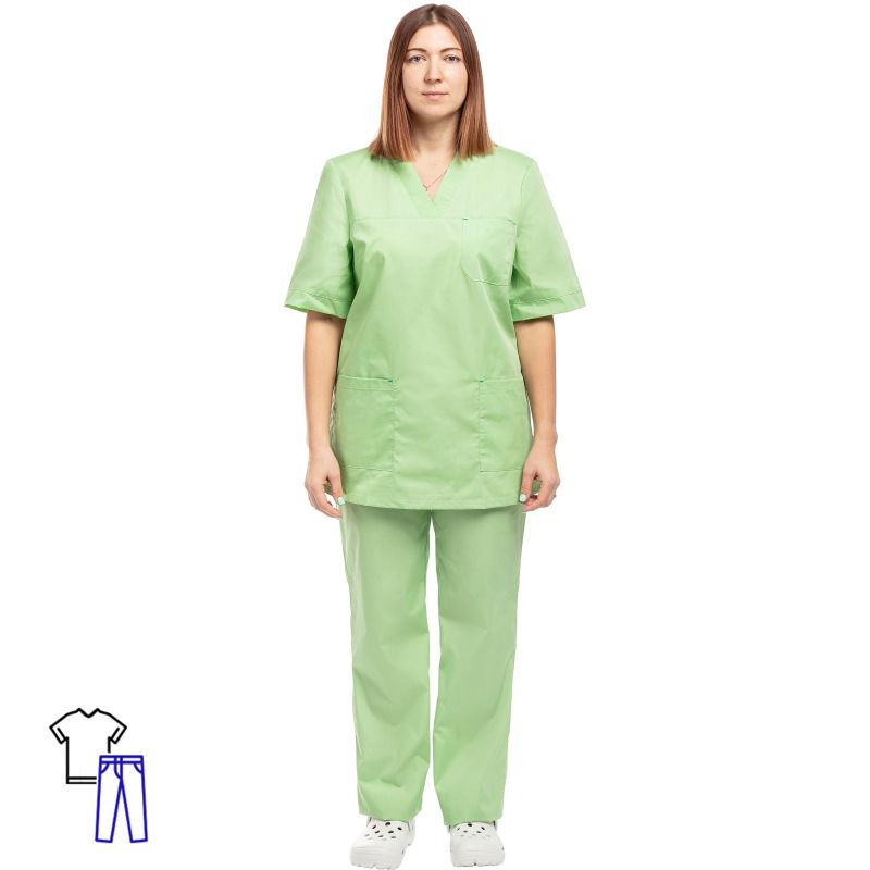 Костюм хирурга женский. м05-КБР плюс зеленый (р.48-50) р.158-164