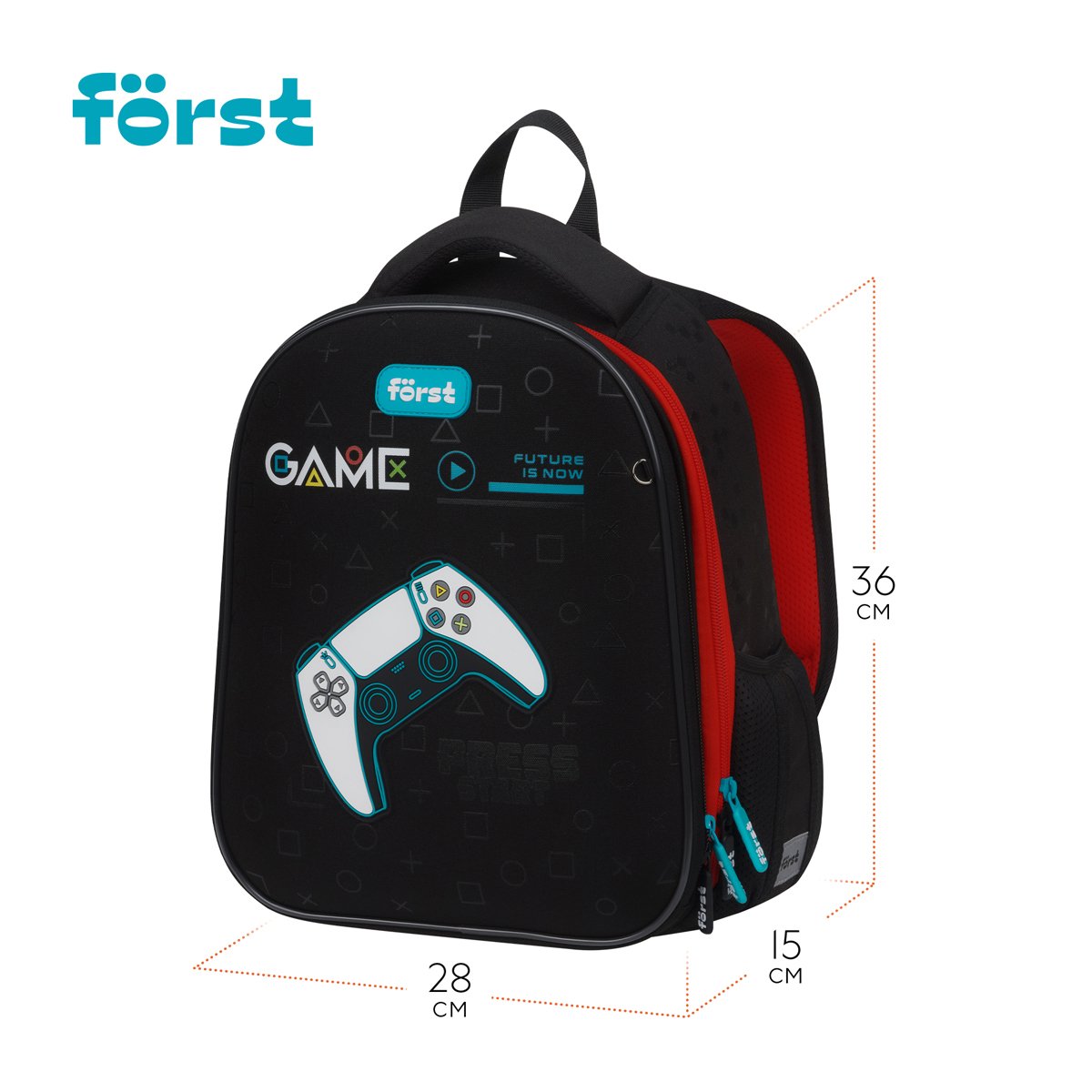 Ранец Först F-Top облегченный «Game» 36×28×15см, 2 отделения, 2 кармана, анатомическая спинка