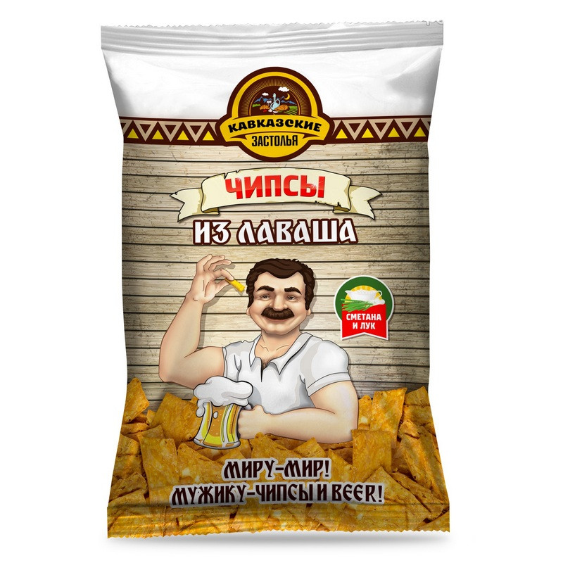 превью Чипсы Кавказские застолья из лаваша со вкусом сметаны и лука 80 г