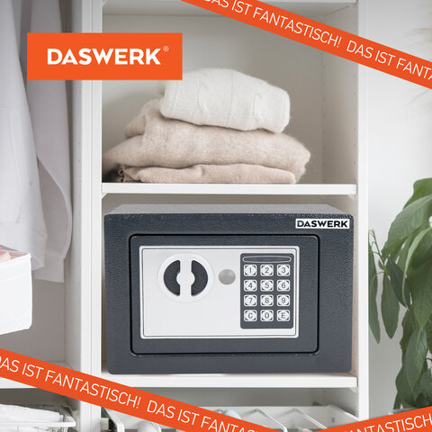 Сейф мебельный DASWERK SC-170EL (170×230х170 мм), электронный замок, графит