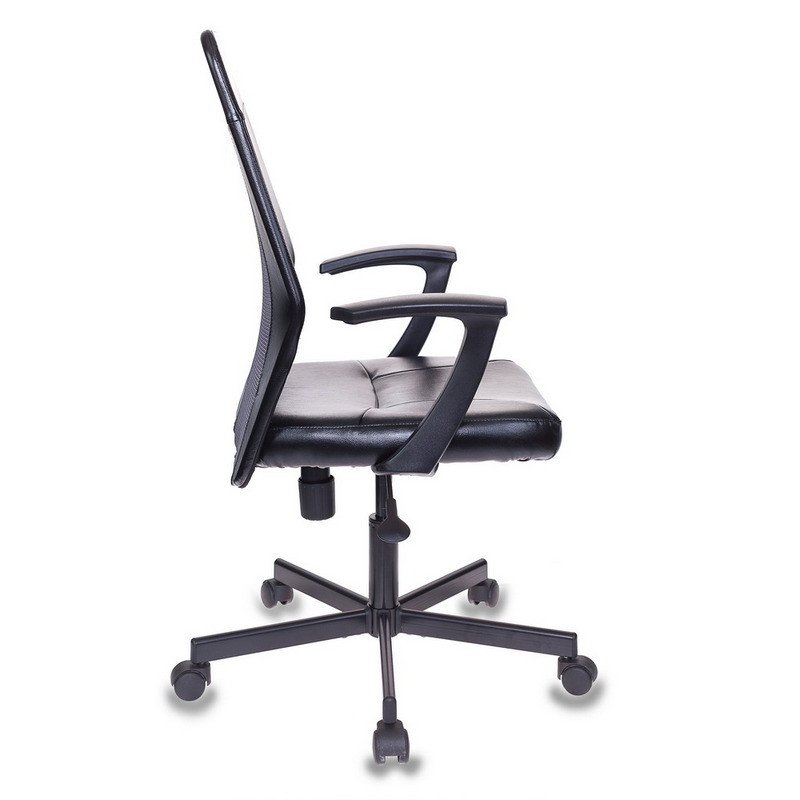 Кресло офисное Easy Chair 225 PTW черное/серое (искусственная кожа/сетка/метал)