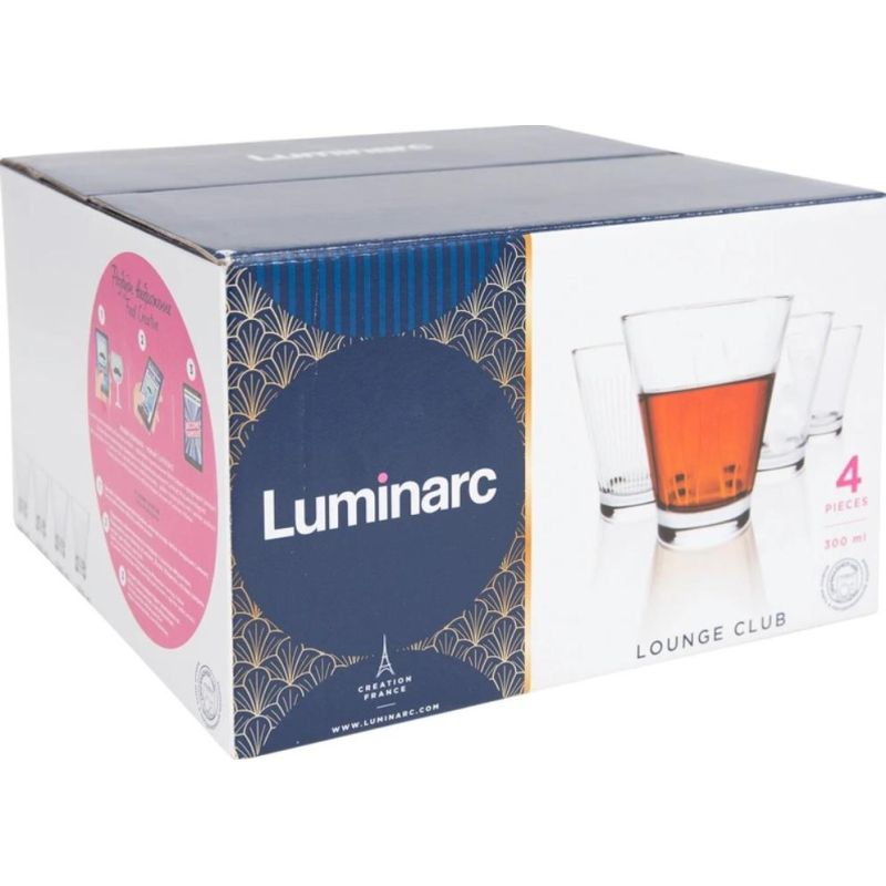 Набор стаканов LUMINARC Лаунж Клаб, стекло, 4шт/наб, V300мл, P2834