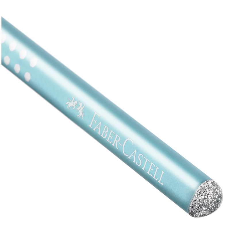 Карандаш ч/г Faber-Castell «Sparkle» B, трехгран., заточен., жемчужный бирюзовый