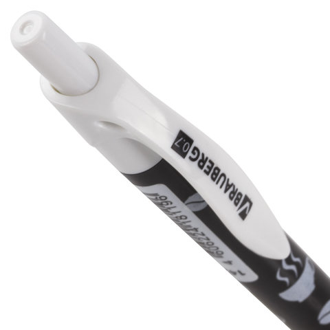 Ручка шариковая масляная автоматическая BRAUBERG BLACK&WHITE «Coffee», СИНЯЯ, узел 0.7 мм, линия письма 0.35 мм