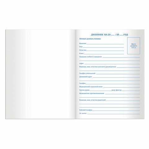 Дневник 1-11 класс 40 л., на скобе, ПИФАГОР, обложка картон, БЕЛЫЙ, 105509