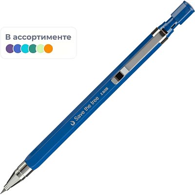Карандаш механический M&G 2мм 6 смен. гриф, ласт. в наб, блис, асс HAMP0653