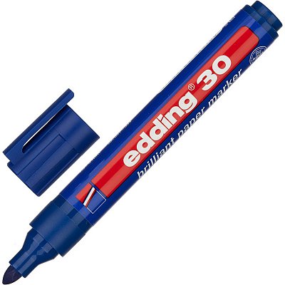 Маркер перманентный пигментный Edding E-30/003 синий (толщина линии 1.5-3 мм)