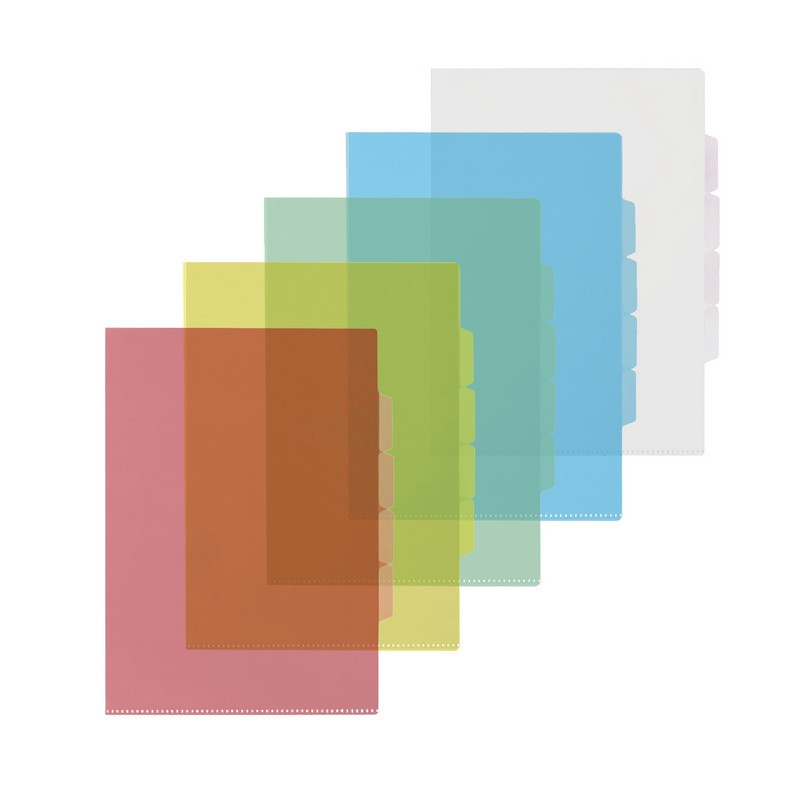 превью Папка-уголок А4 в ассортименте 150 мкм (10 штук в упаковке, 3 отделения)