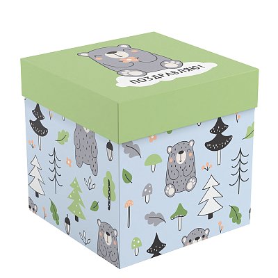 Коробка складная подарочная MESHU «Cute bear», (15×15×15см)
