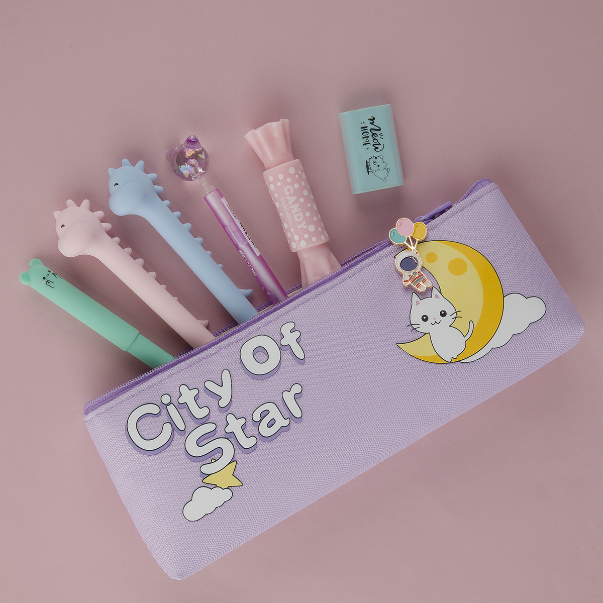 Пенал мягкий 205×75×30 MESHU «City Star», полиэстер, ПВХ