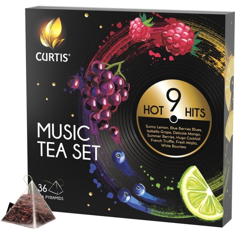 Чай Curtis Music Tea Set пакетированный ассорти 9 вкусовx4шт, 63.2г