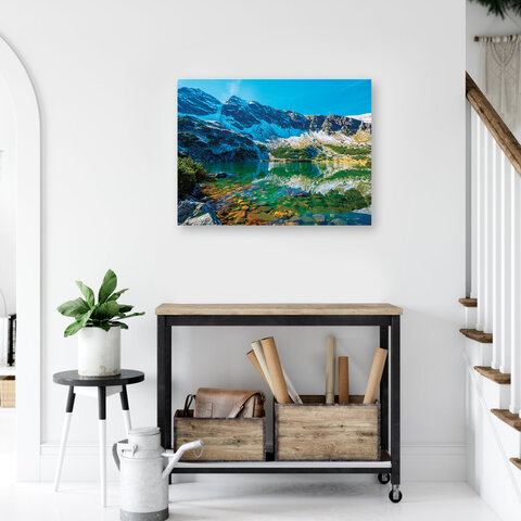 Картина стразами (алмазная мозаика) 40×50 см, ОСТРОВ СОКРОВИЩ «Горное озеро», на подрамнике