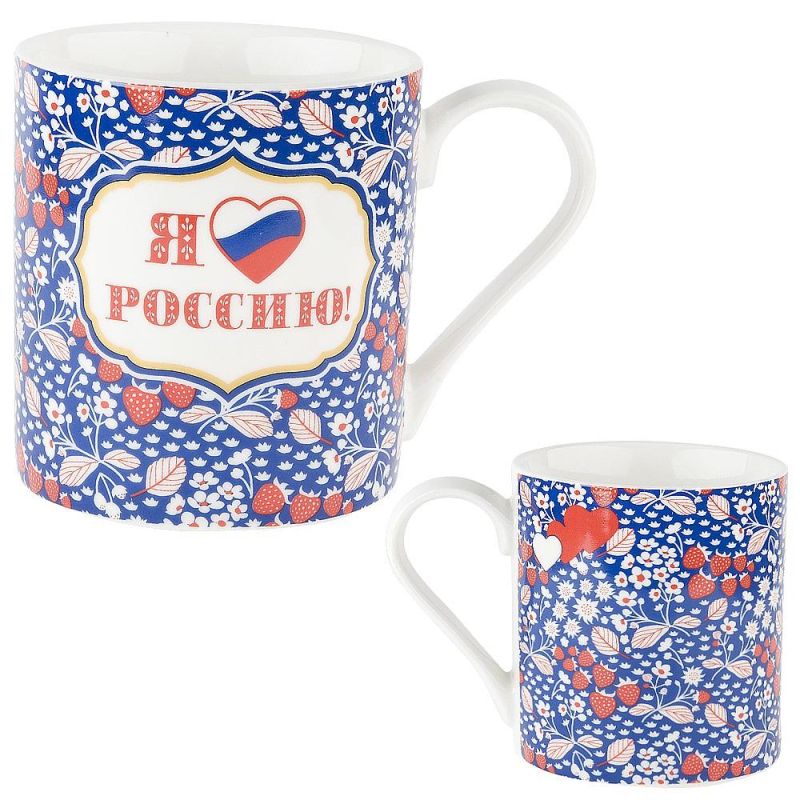Кружка фарфоровая Я люблю Россию! v=480мл арт. L2110066