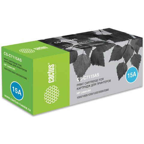 превью Картридж лазерный CACTUS (CS-C7115А) для HP LaserJet 1000/1200/3300/3380, ресурс 2500 стр. 