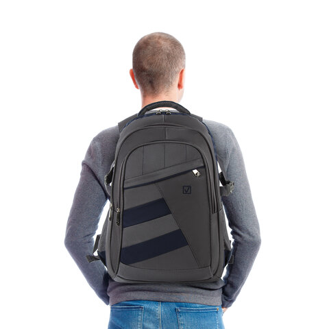 Рюкзак BRAUBERG «MainStream 2», 35 л, размер 45×32×19 см, ткань, серо-синий