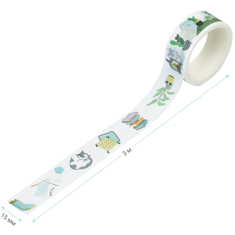 Клейкая лента декоративная MESHU «Cozy», 1.5 см*3м