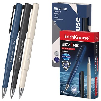 Ручка шариковая ERICH KRAUSE «Severe Stick Classic», СИНЯЯ, корпус ассорти,0.7 мм, линия 0.28 мм