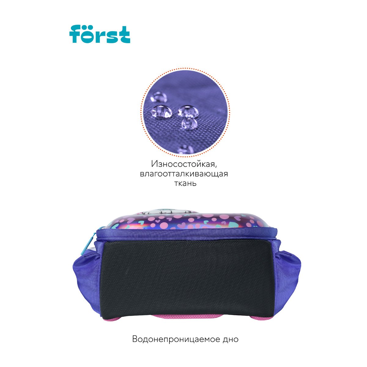 Ранец Först F-Glow «Best friends» 37×29.5×16 см, 2 отделения, 2 кармана, анатомическая спинка