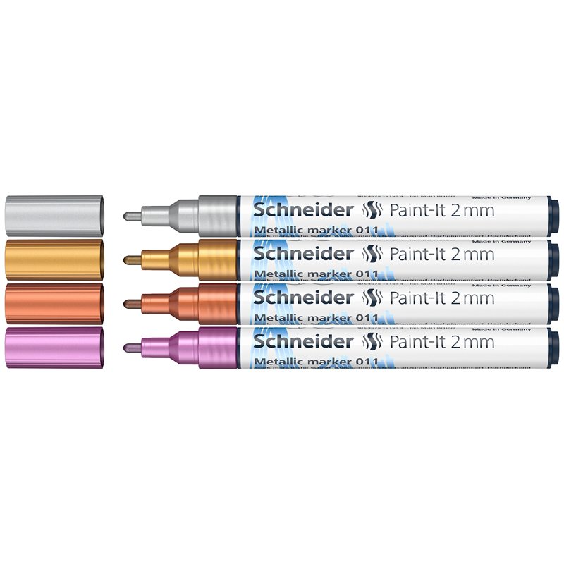 превью Набор маркеров для декорирования Schneider «Paint-It 011» 04цв., металлик, 2.0мм