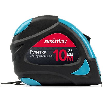 Рулетка измерительная Smartbuy, 10м*19мм, прорезиненный корпус, 2 фиксатора, усиленный зацеп