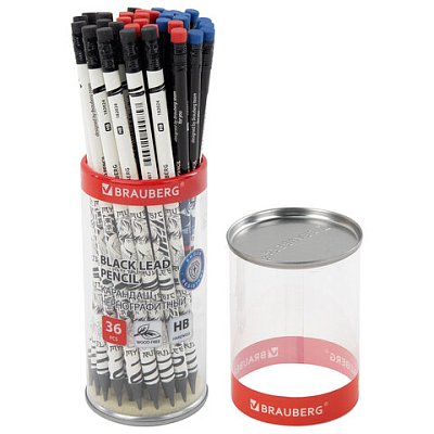 Карандаш чернографитный с принтом BRAUBERG «MANGA», 1 шт., HB, с ластиком, корпус ассорти