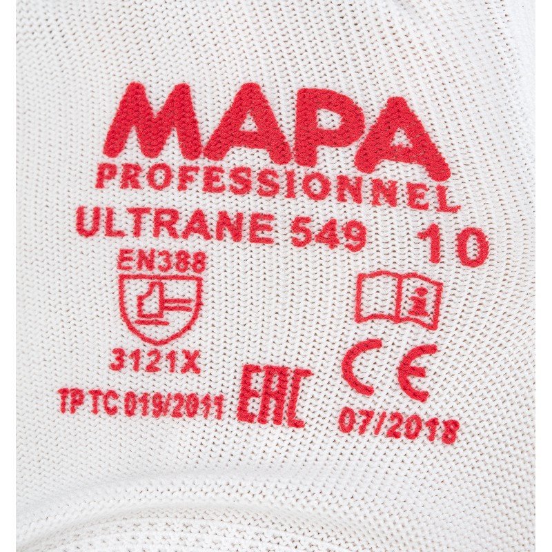 Перчатки рабочие Mapa Ultrane 549 нейлоновые c полиуретановым покрытием (размер 10, XL)