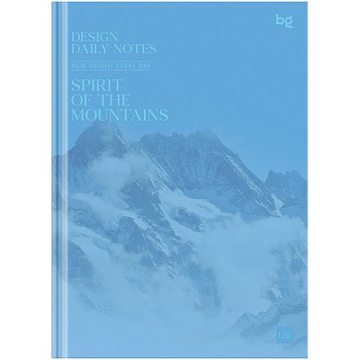 Бизнес-блокнот А5, 120л., евроформат, BG «Mountains», глянцевая ламинация