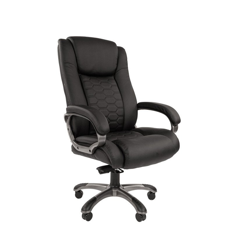 превью Кресло офисное Easy Chair 641 черное/серое (искусственная кожа/пластик)