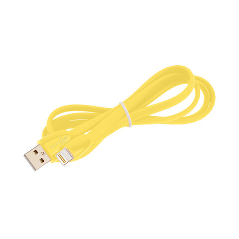 Кабель силиконовый USB – Lightning 8 pin, 1 м, VIXION PRO VX-12i, для зарядки и передачи данных, желтый, 02984