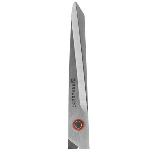 Ножницы BRAUBERG «Super black» 220 мм, черные, 3-сторонняя заточка, ручки из ABS-пластика